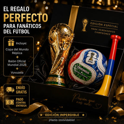 COMBO BALON OFICIAL MUNDIAL 2026 + COPA DEL MUNDO + VUVUZELA DE OBSEQUIO
